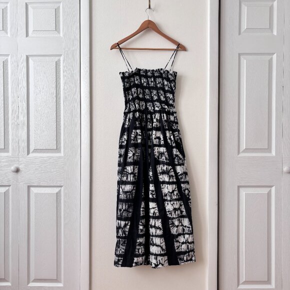 Ulla Johnson Akshara Hand Dyed Diamond Shibori Midi Dress in Paragon - Picture 12 of 14